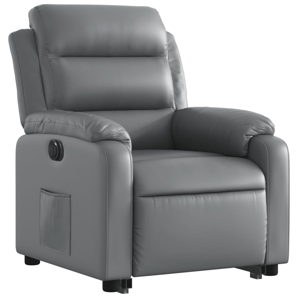 Fauteuil inclinable électrique gris similicuir Fauteuils vidaXL   