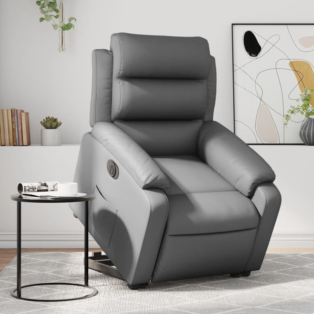 Fauteuil inclinable électrique gris similicuir Fauteuils vidaXL   