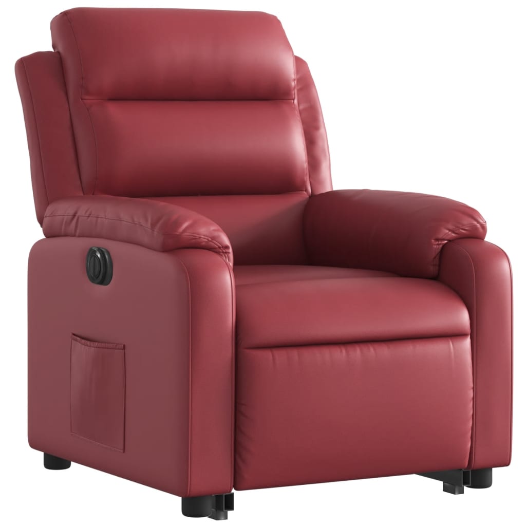 Fauteuil inclinable électrique rouge bordeaux similicuir - Xios Store SNC