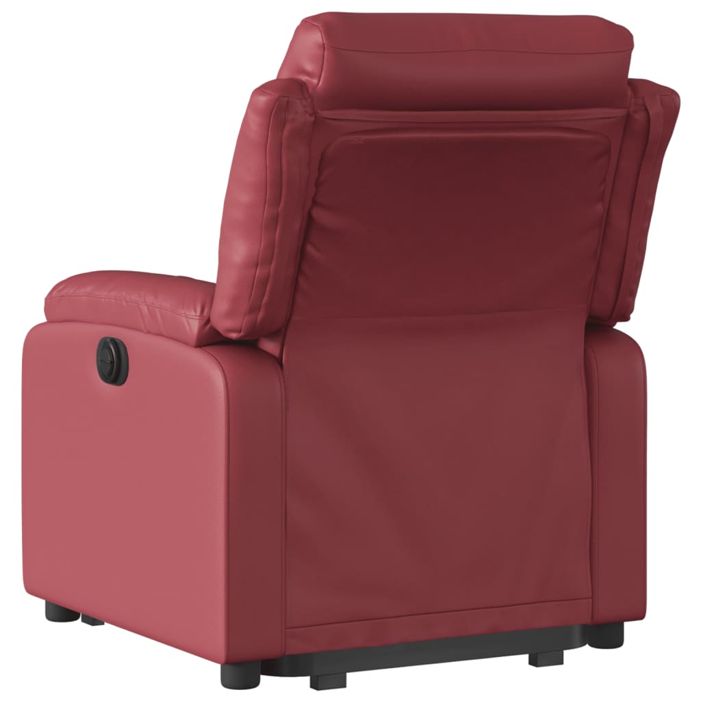 Fauteuil inclinable électrique rouge bordeaux similicuir - Xios Store SNC