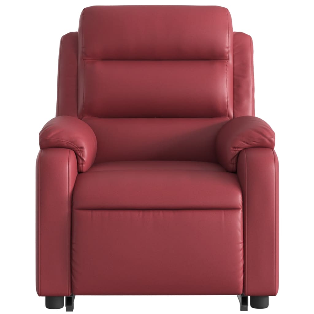 Fauteuil inclinable électrique rouge bordeaux similicuir - Xios Store SNC