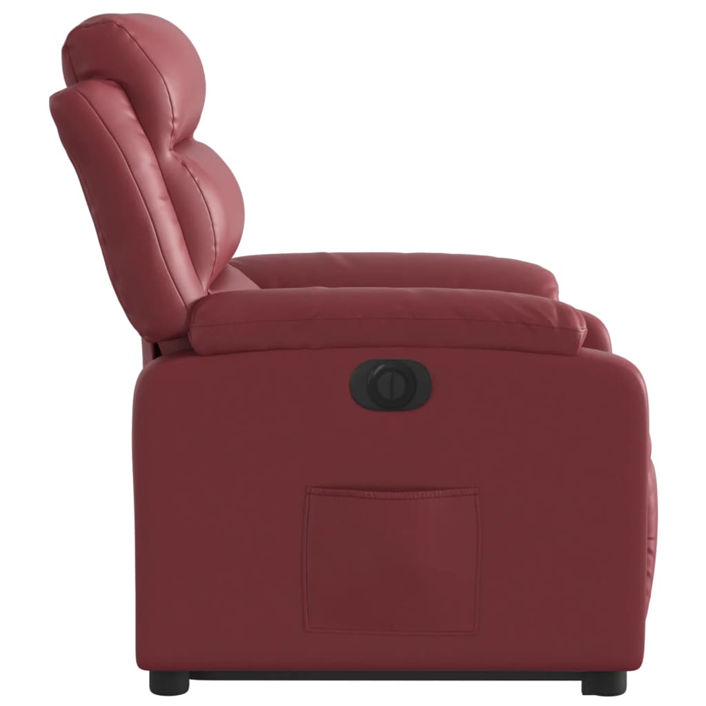 Fauteuil inclinable électrique rouge bordeaux similicuir - Xios Store SNC