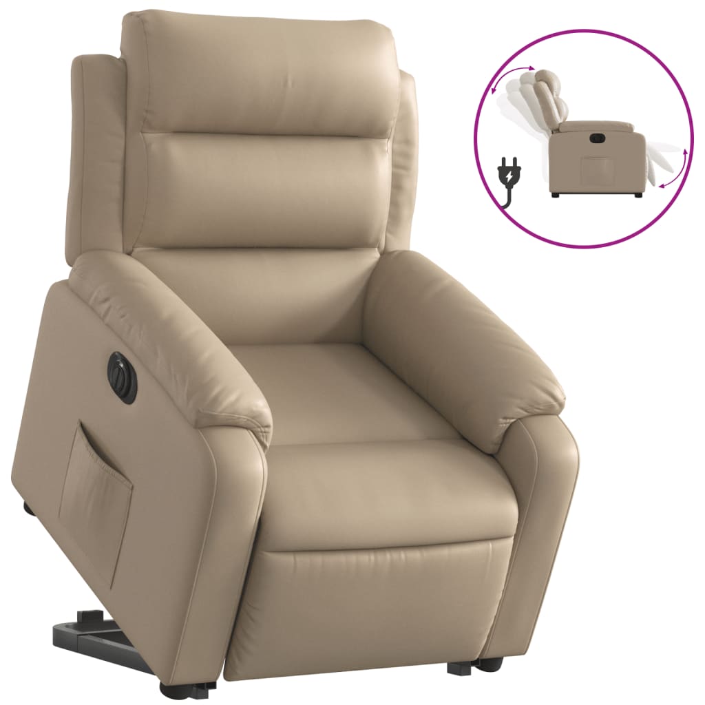 Fauteuil inclinable électrique cappuccino similicuir - Xios Store SNC