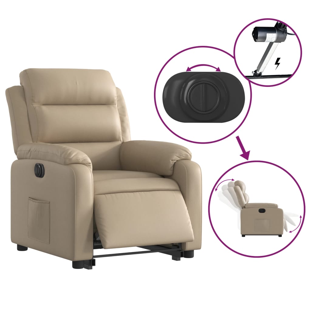 Fauteuil inclinable électrique cappuccino similicuir - Xios Store SNC