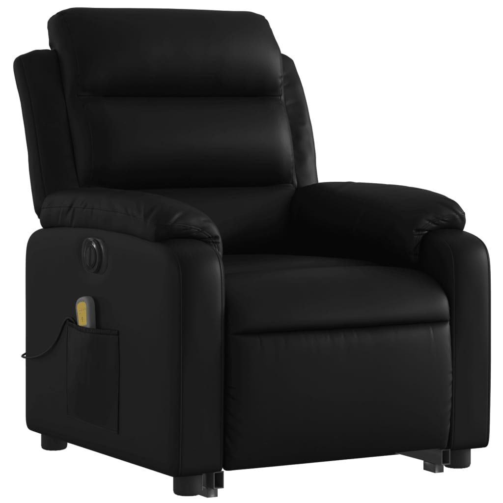 Fauteuil inclinable de massage électrique noir similicuir Fauteuils vidaXL   