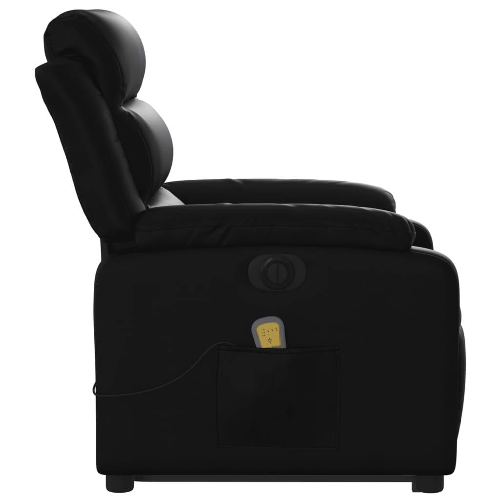 Fauteuil inclinable de massage électrique noir similicuir Fauteuils vidaXL   