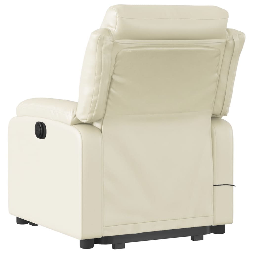 Fauteuil inclinable de massage électrique crème similicuir Fauteuils vidaXL   