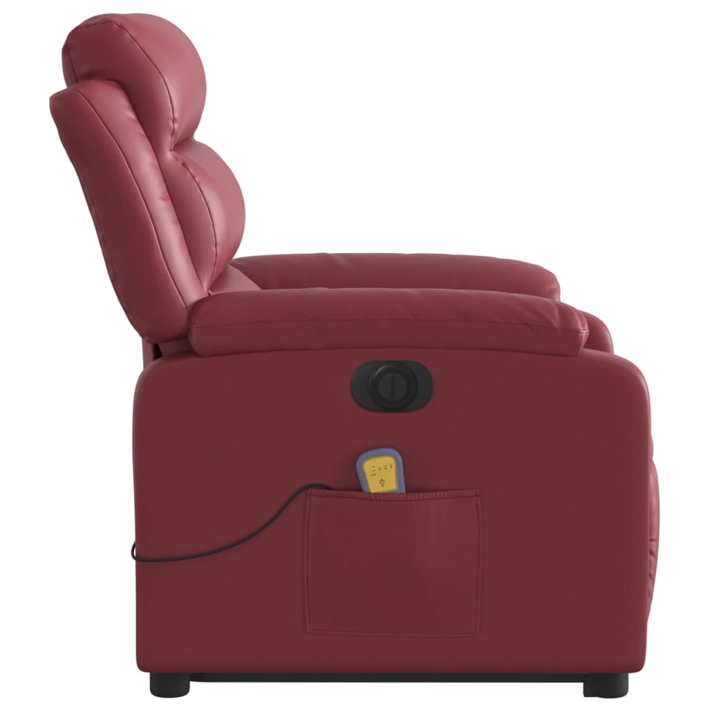 Fauteuil inclinable de massage électrique rouge bordeaux - Xios Store SNC