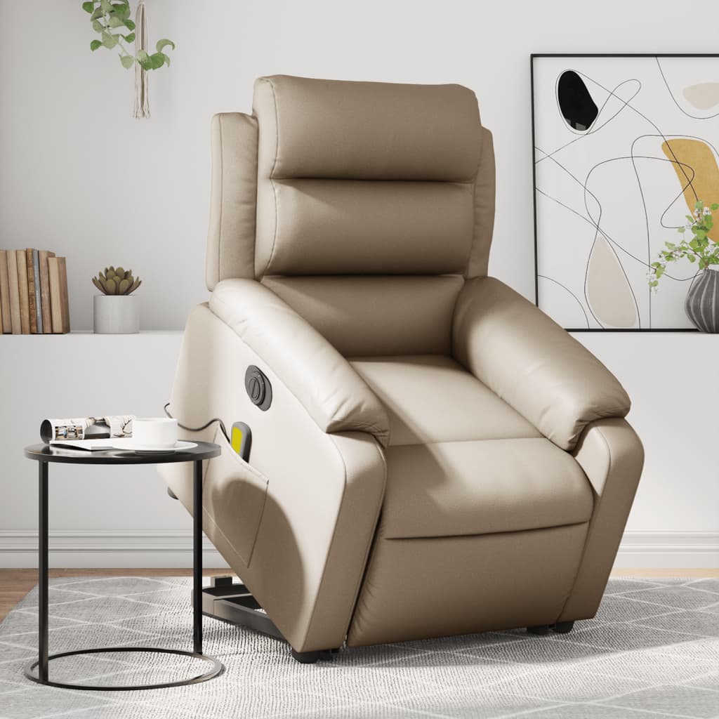 Fauteuil inclinable de massage électrique cappuccino similicuir - Xios Store SNC