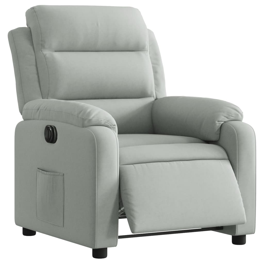 Fauteuil inclinable électrique gris clair velours Fauteuils vidaXL   