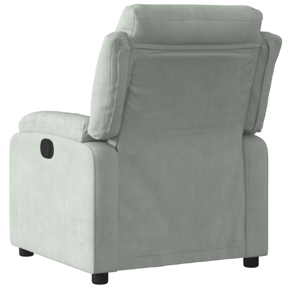 Fauteuil inclinable électrique gris clair velours Fauteuils vidaXL   