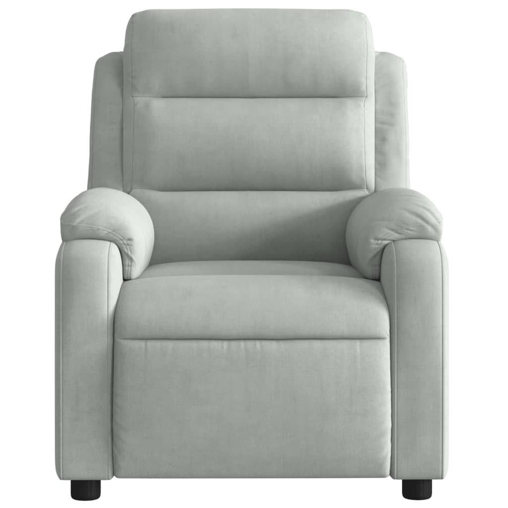 Fauteuil inclinable électrique gris clair velours Fauteuils vidaXL   