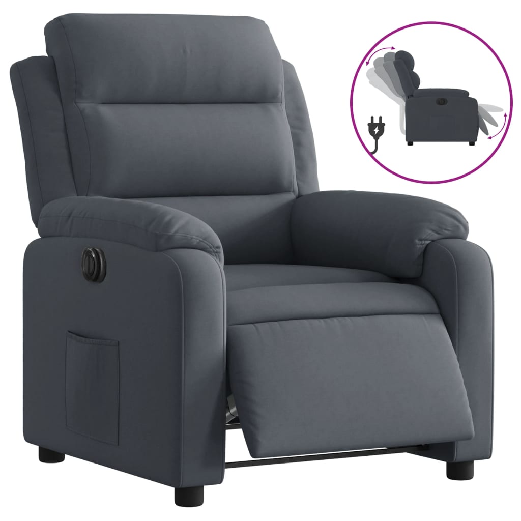 Fauteuil inclinable électrique Gris foncé Velours - Xios Store SNC