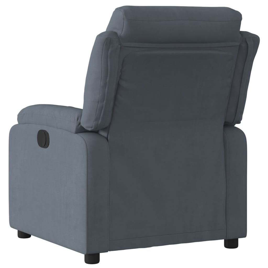 Fauteuil inclinable électrique Gris foncé Velours Fauteuils vidaXL   