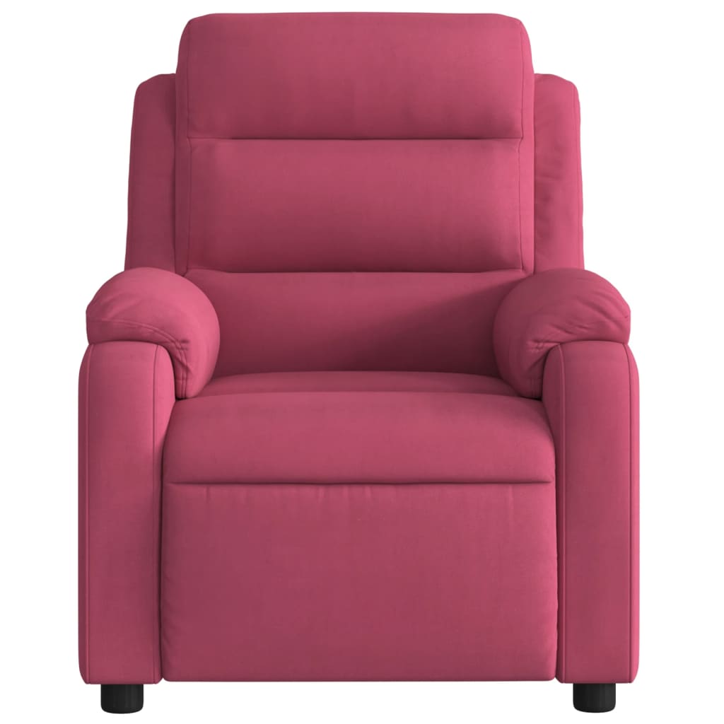 Fauteuil inclinable électrique rouge bordeaux velours - Xios Store SNC