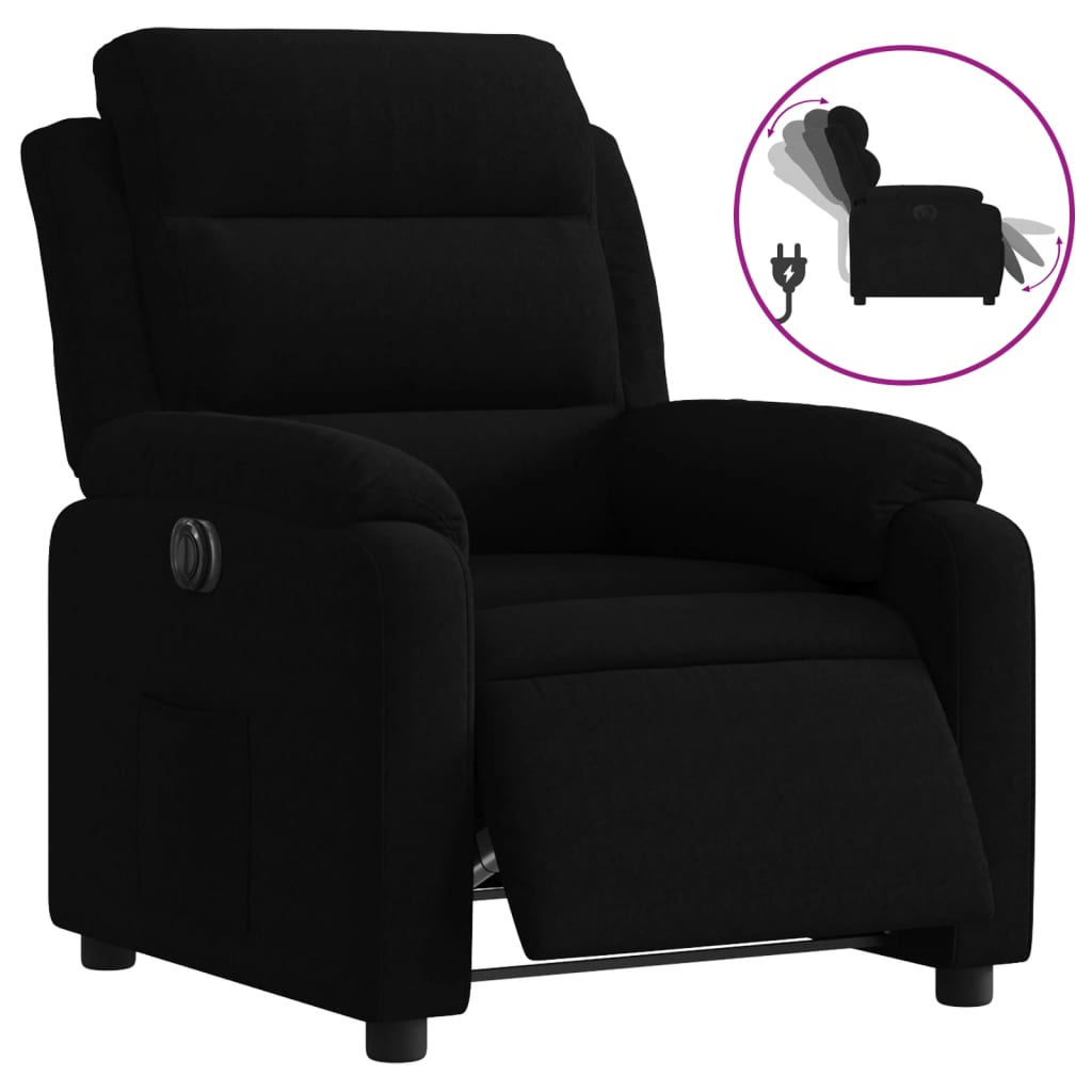 Fauteuil inclinable électrique noir velours Fauteuils vidaXL   