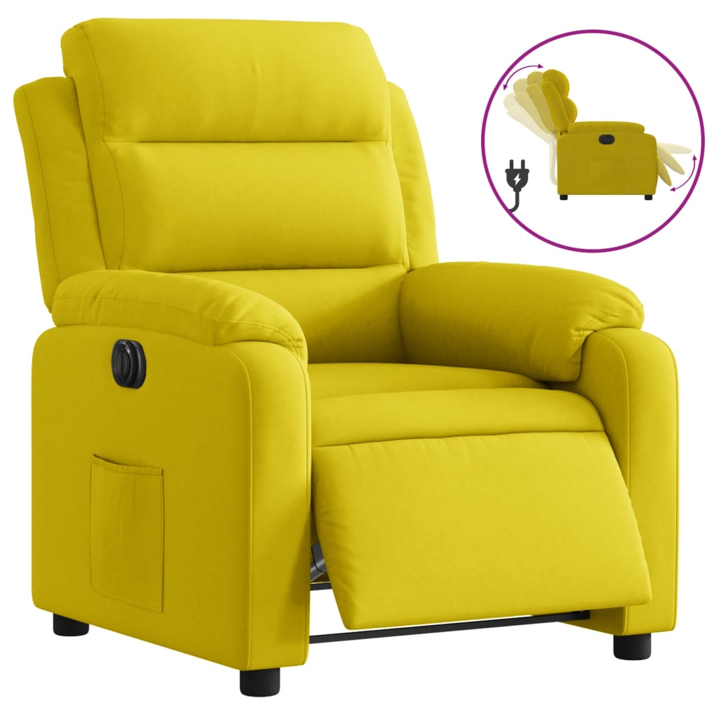 Fauteuil inclinable électrique jaune velours Fauteuils vidaXL   