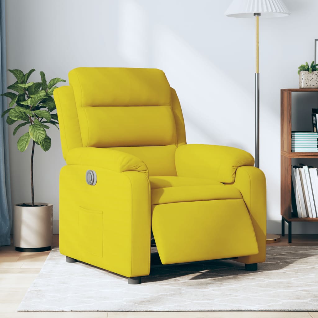 Fauteuil inclinable électrique jaune velours Fauteuils vidaXL   