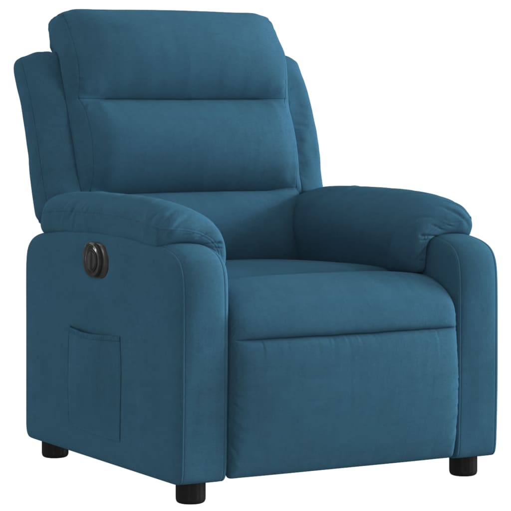 Fauteuil inclinable électrique bleu velours Fauteuils vidaXL   