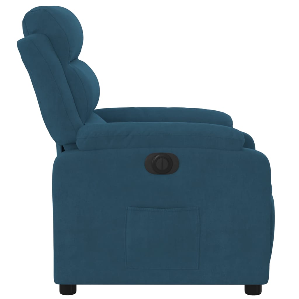 Fauteuil inclinable électrique bleu velours Fauteuils vidaXL   