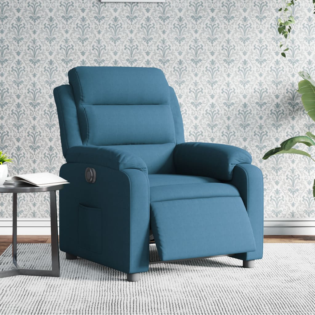 Fauteuil inclinable électrique bleu velours Fauteuils vidaXL   