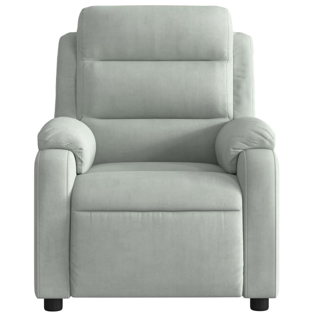 Fauteuil inclinable électrique de massage gris clair velours Fauteuils vidaXL   