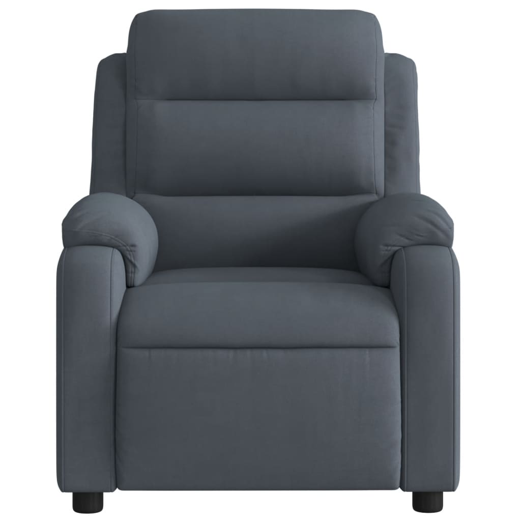 Fauteuil inclinable de massage électrique gris foncé velours Fauteuils vidaXL   