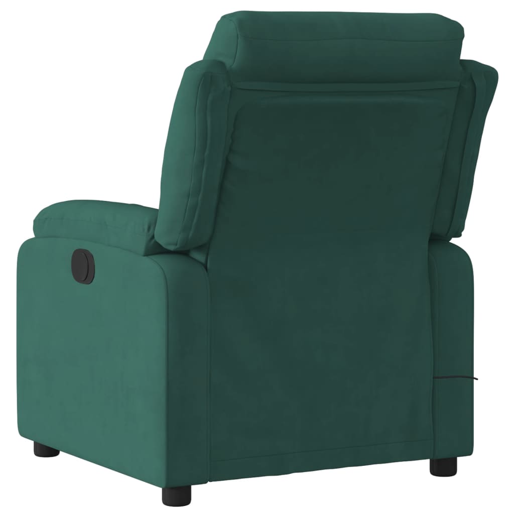 Fauteuil inclinable de massage électrique vert foncé velours Fauteuils vidaXL   