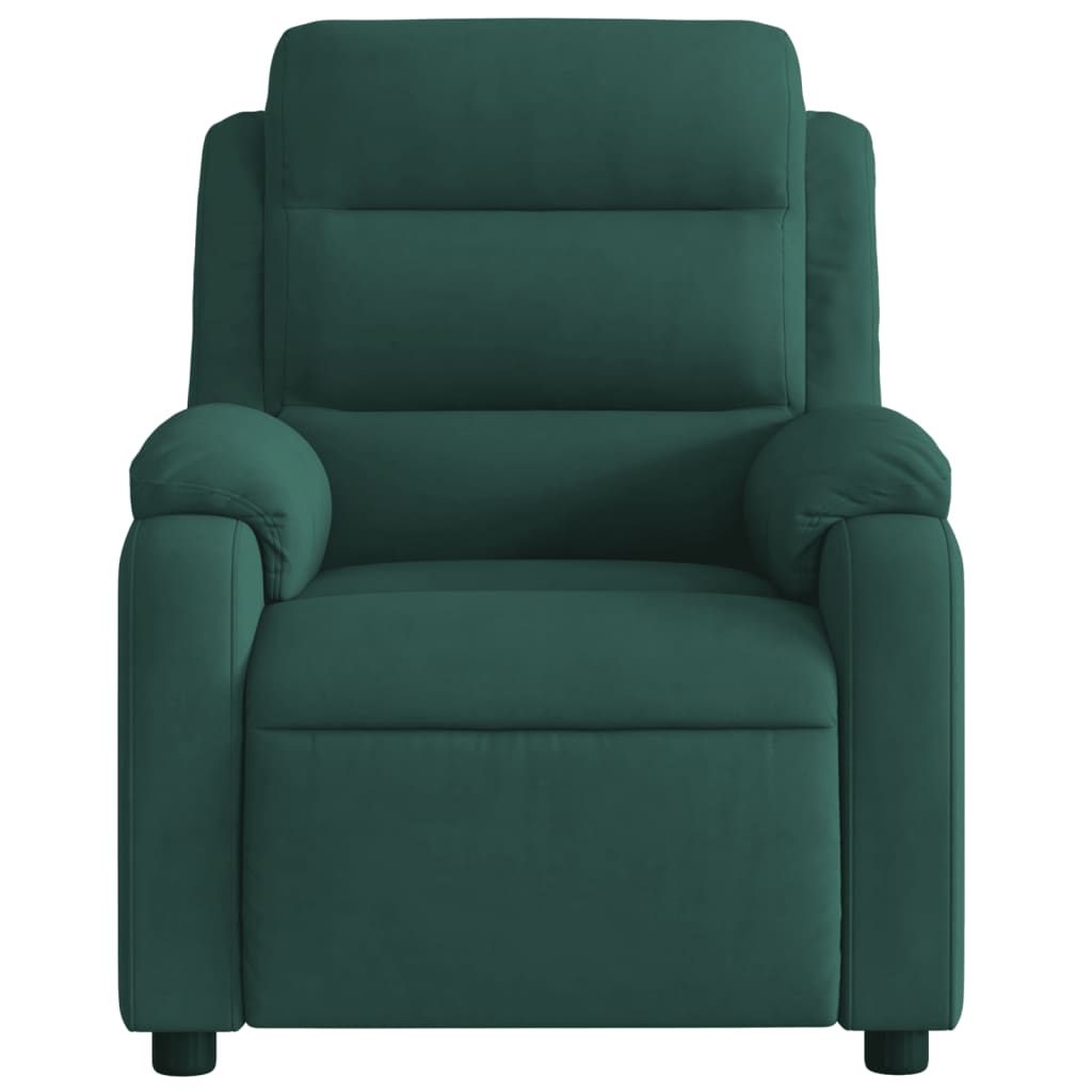 Fauteuil inclinable de massage électrique vert foncé velours Fauteuils vidaXL   