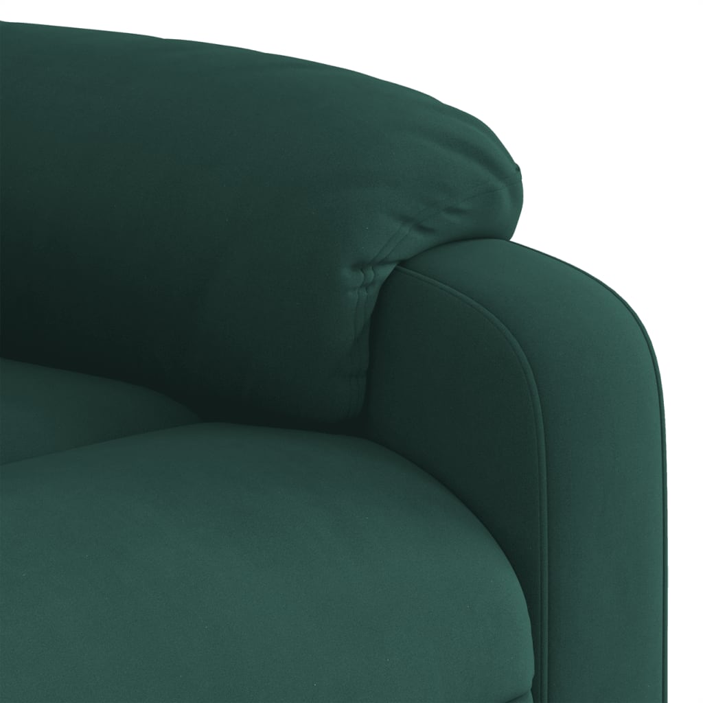 Fauteuil inclinable de massage électrique vert foncé velours Fauteuils vidaXL   