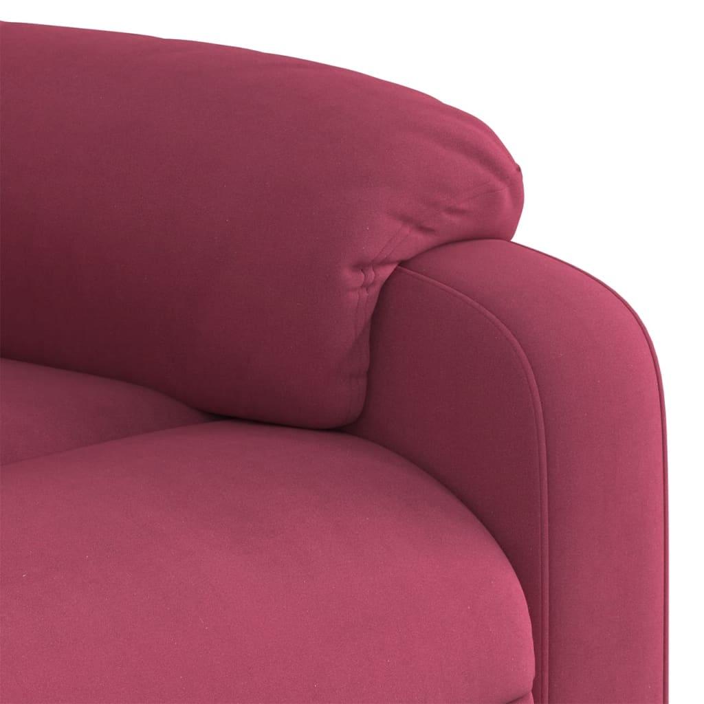 Fauteuil inclinable massage électrique rouge bordeaux velours Fauteuils vidaXL   