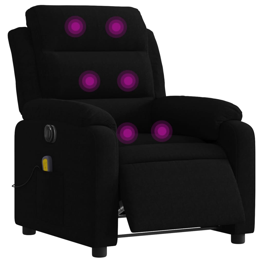 Fauteuil inclinable de massage électrique noir velours Fauteuils vidaXL   