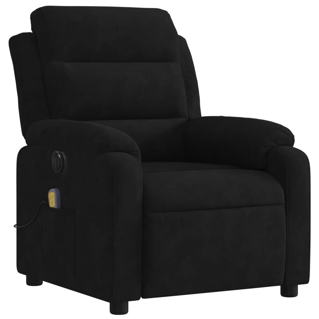 Fauteuil inclinable de massage électrique noir velours Fauteuils vidaXL   