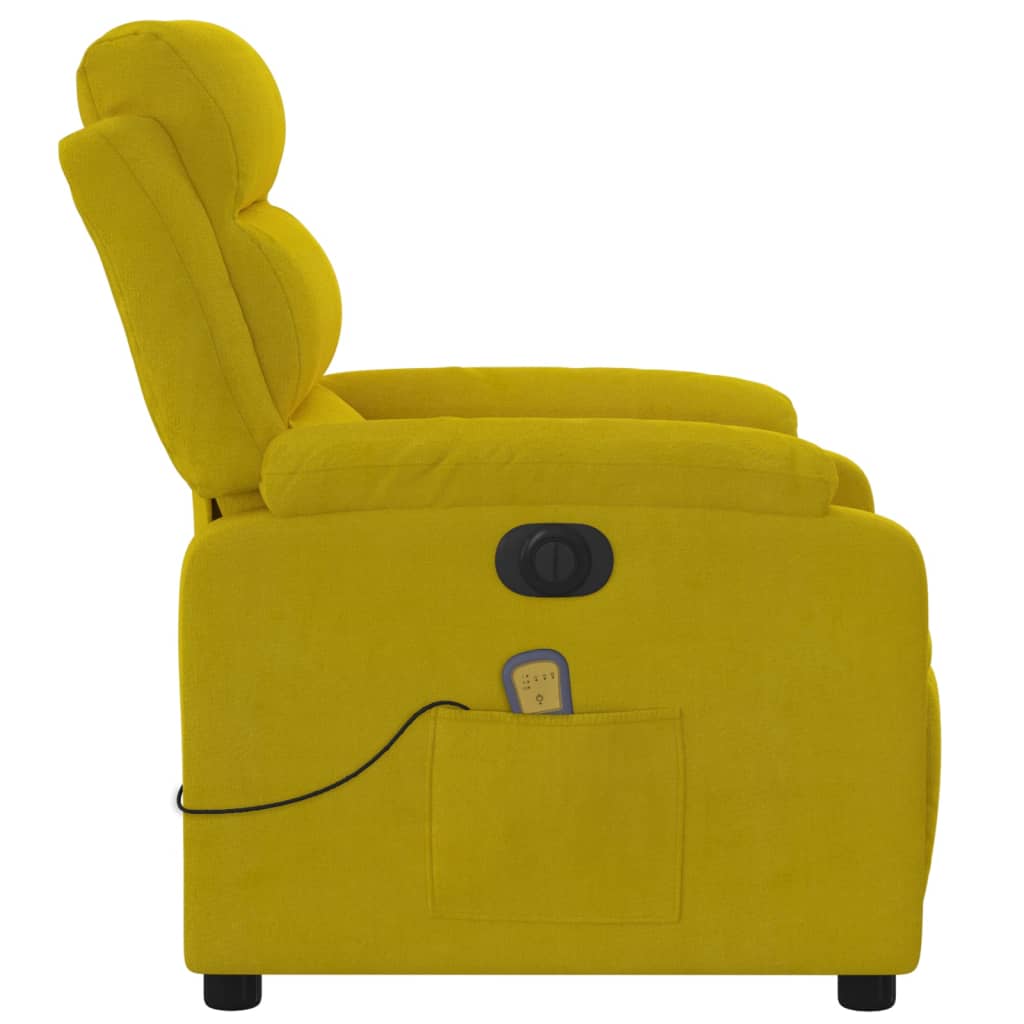 Fauteuil inclinable de massage électrique jaune velours Fauteuils vidaXL   