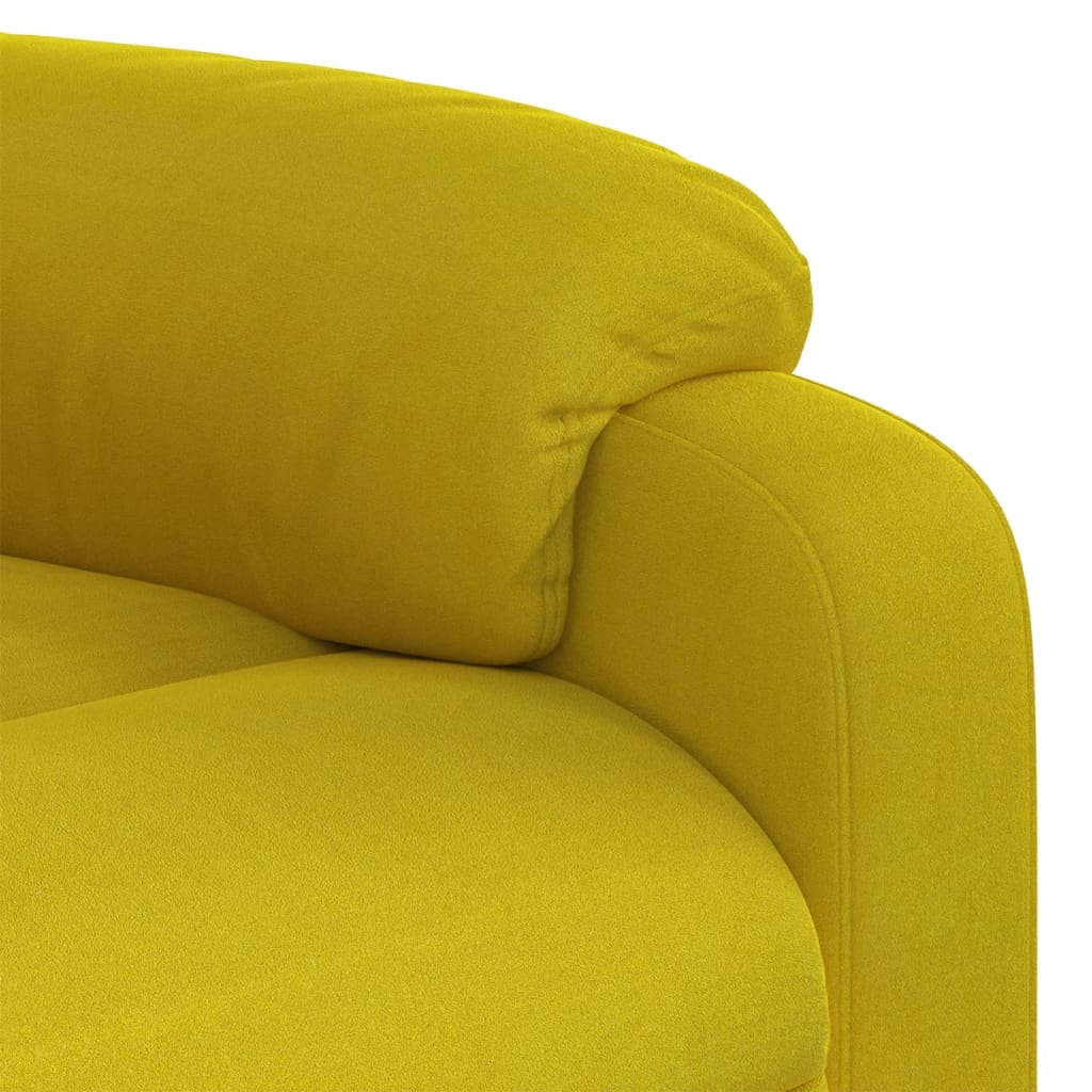 Fauteuil inclinable de massage électrique jaune velours Fauteuils vidaXL   