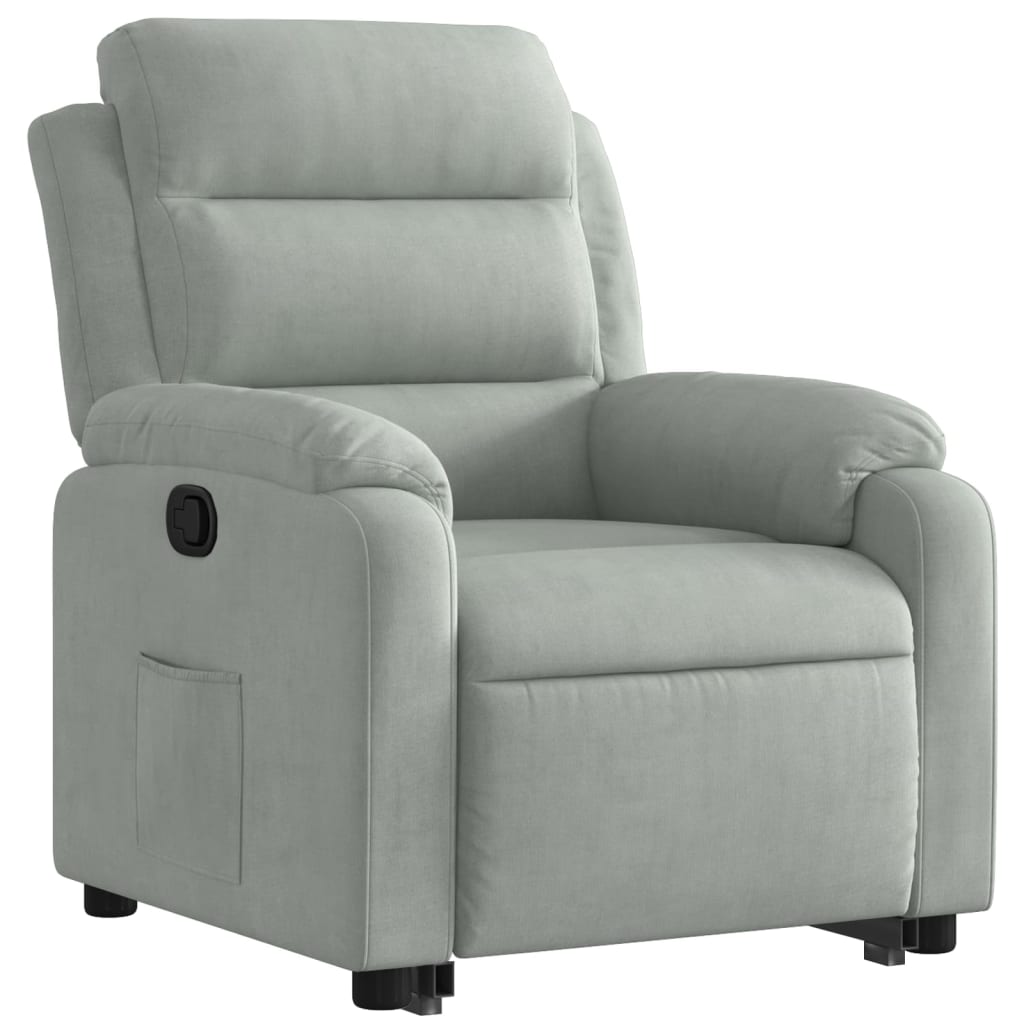 Fauteuil inclinable Gris clair Velours Fauteuils vidaXL   