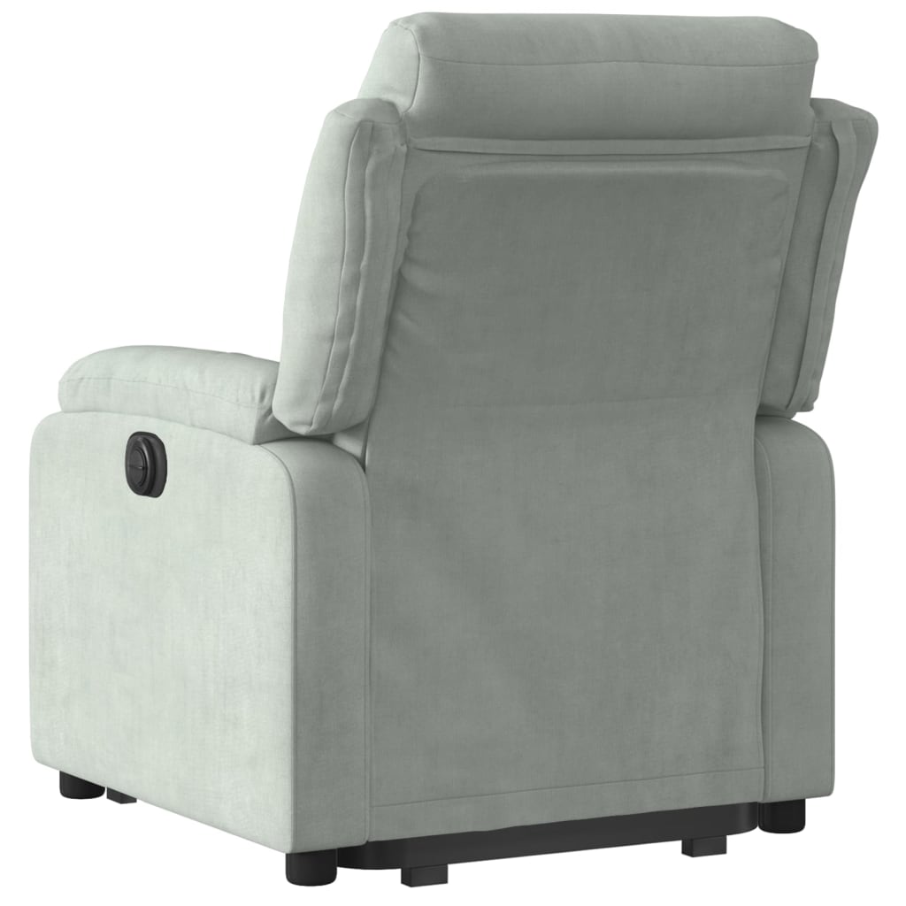 Fauteuil inclinable Gris clair Velours Fauteuils vidaXL   