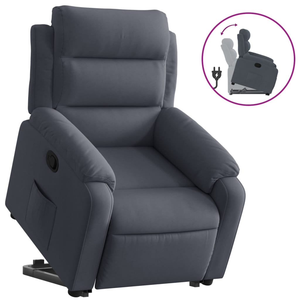 Fauteuil inclinable Gris foncé Velours - Xios Store SNC