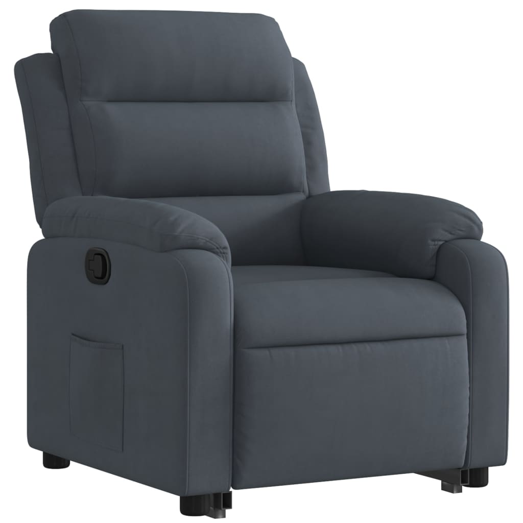 Fauteuil inclinable Gris foncé Velours Fauteuils vidaXL   