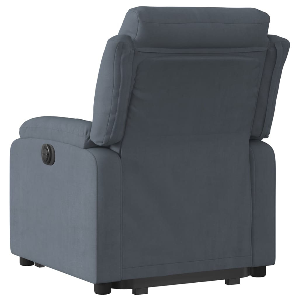 Fauteuil inclinable Gris foncé Velours Fauteuils vidaXL   