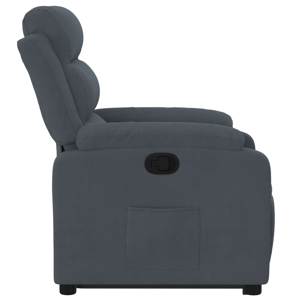 Fauteuil inclinable Gris foncé Velours Fauteuils vidaXL   