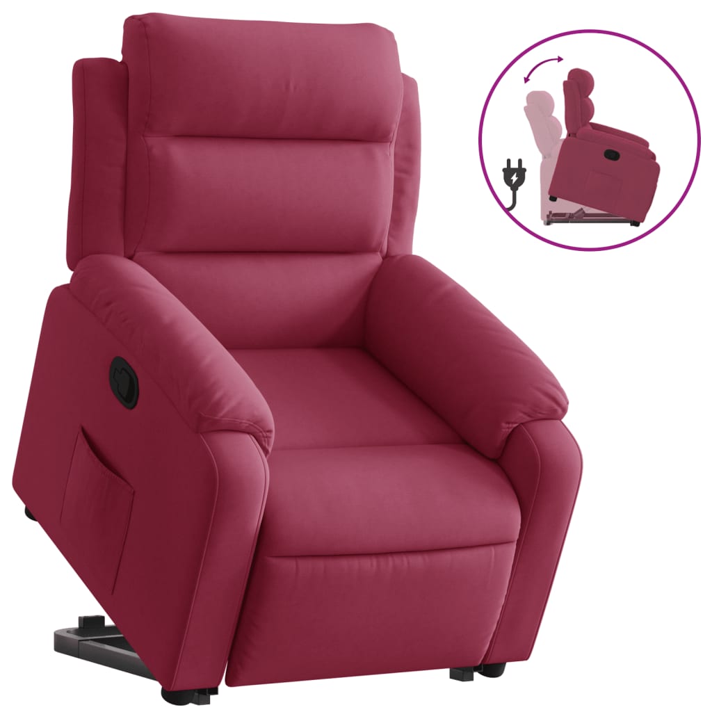 Fauteuil inclinable Rouge bordeaux Velours - Xios Store SNC