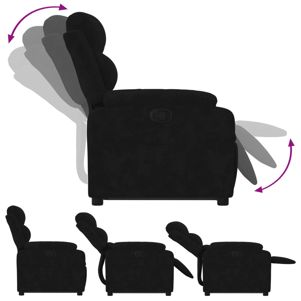 Fauteuil inclinable Noir Velours Fauteuils vidaXL   