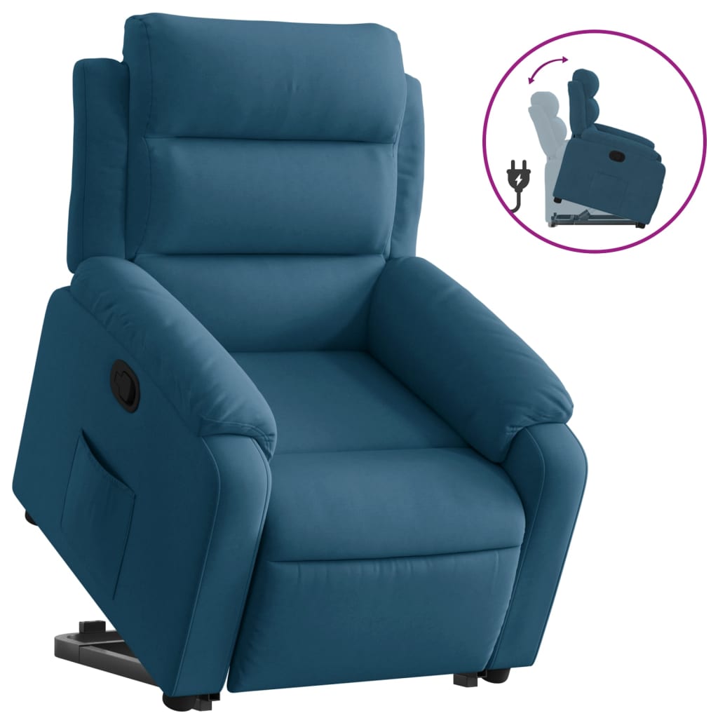 Fauteuil inclinable bleu velours Fauteuils vidaXL   