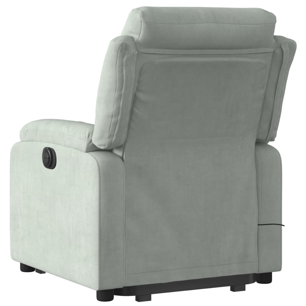 Fauteuil de massage inclinable Gris clair Velours Fauteuils vidaXL   