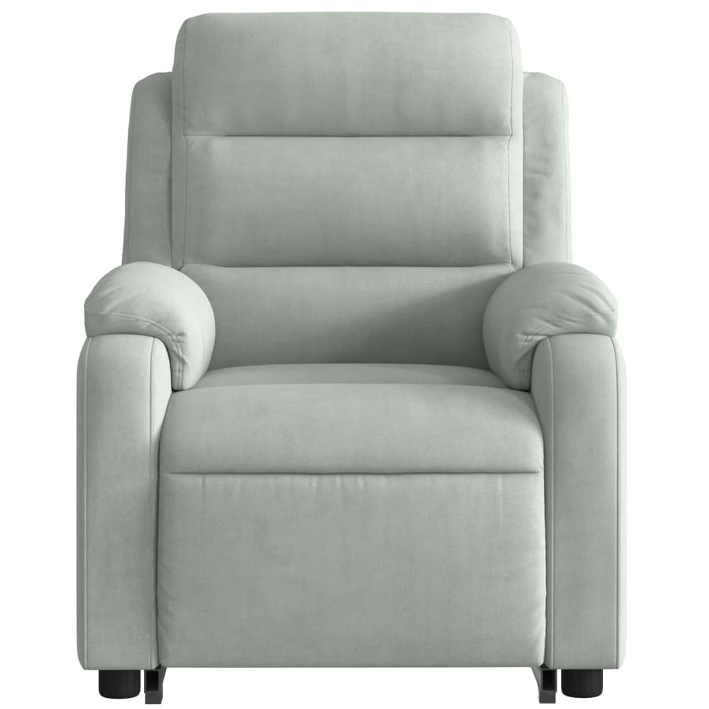 Fauteuil de massage inclinable Gris clair Velours Fauteuils vidaXL   