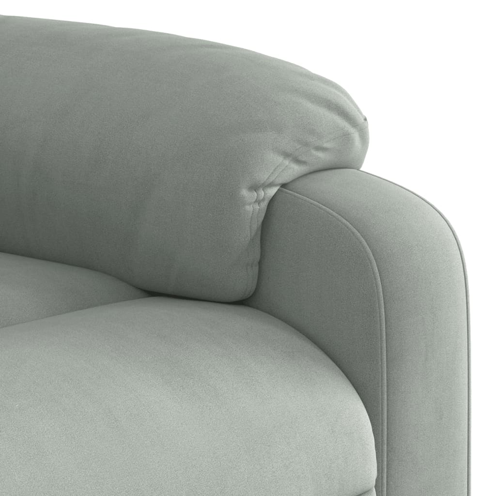 Fauteuil de massage inclinable Gris clair Velours Fauteuils vidaXL   