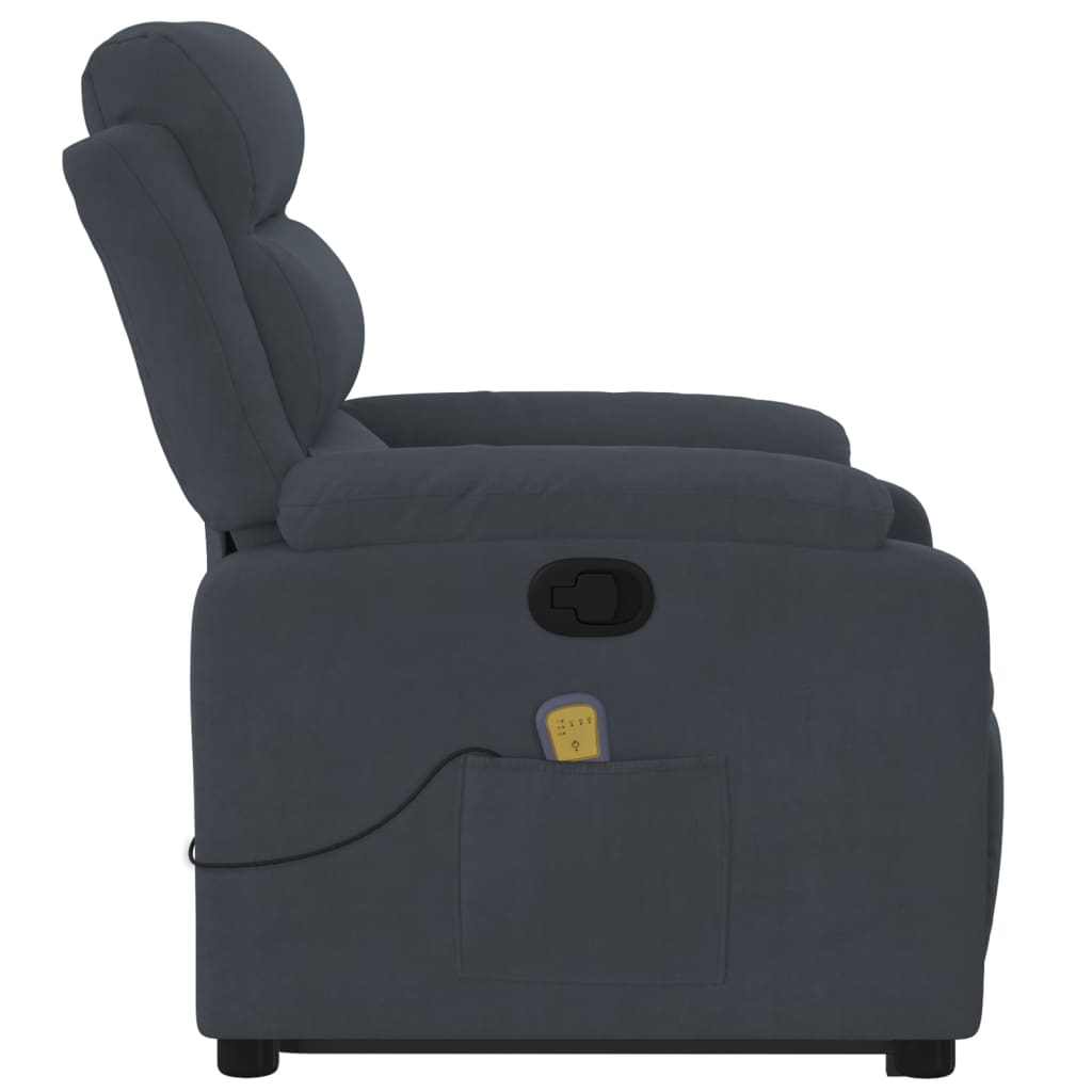 Fauteuil de massage inclinable Gris foncé Velours Fauteuils vidaXL   