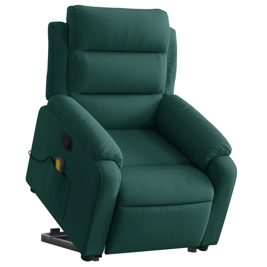 Fauteuil de massage inclinable Vert foncé Velours Fauteuils vidaXL   