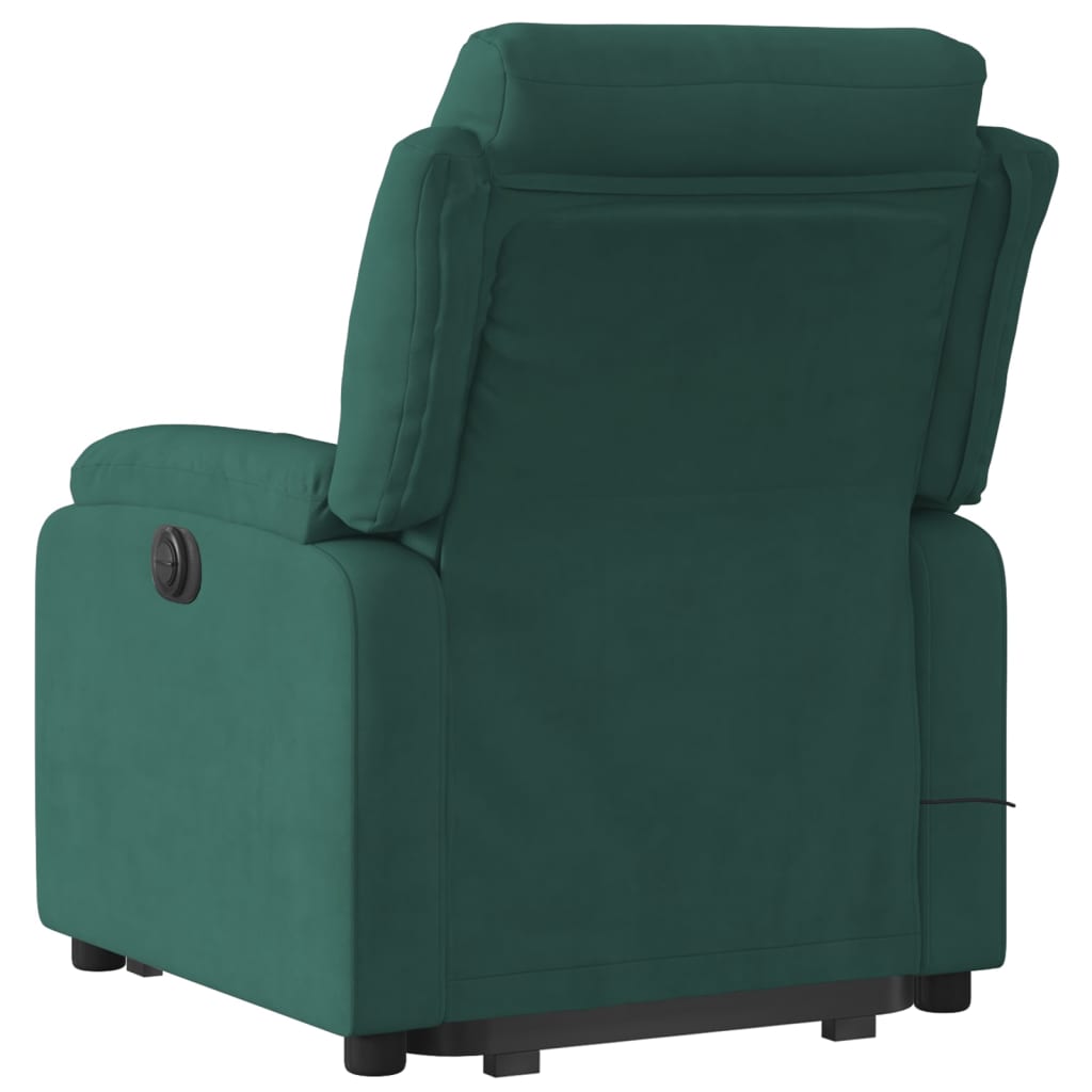 Fauteuil de massage inclinable Vert foncé Velours Fauteuils vidaXL   